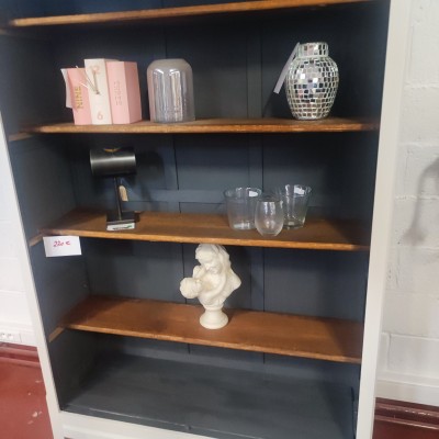 Bibliothèque blanche et anthracite relookée