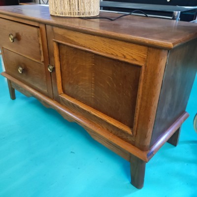 Meuble bas 2 tiroirs et 1 porte en chêne
