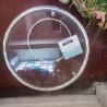 Table ronde en verre et inox
