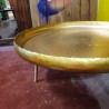 table basse ronde dorée