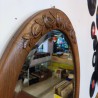 Miroir oval cadre en bois