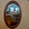 Miroir oval cadre en bois